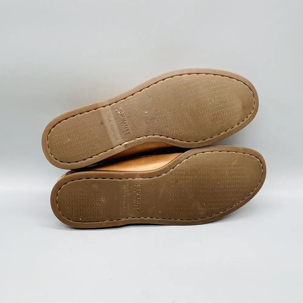 Sperry Shoes Mens 11 Brown Leather Top Sider 2 Eye Boat Moc Toe Casual Comfort